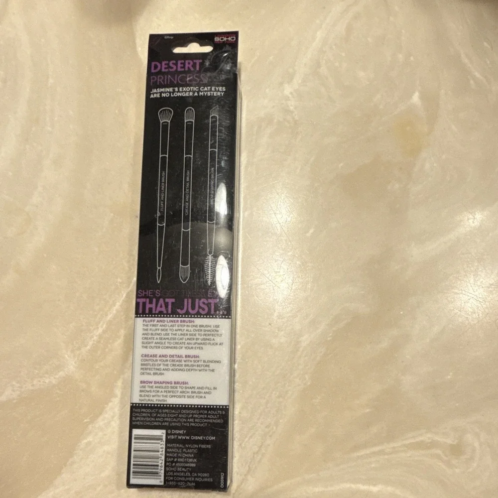 SOHO Disney Desert Princess Double-Ended Angled Makeup Brush Set, Purple